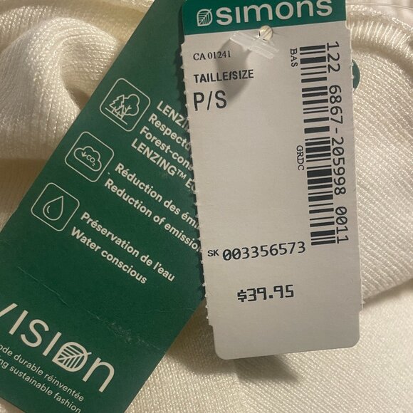 NWT SIMONS ECOVERO LENZING Ivory SHRUG Cropped Cardigan - Picture 3 of 9